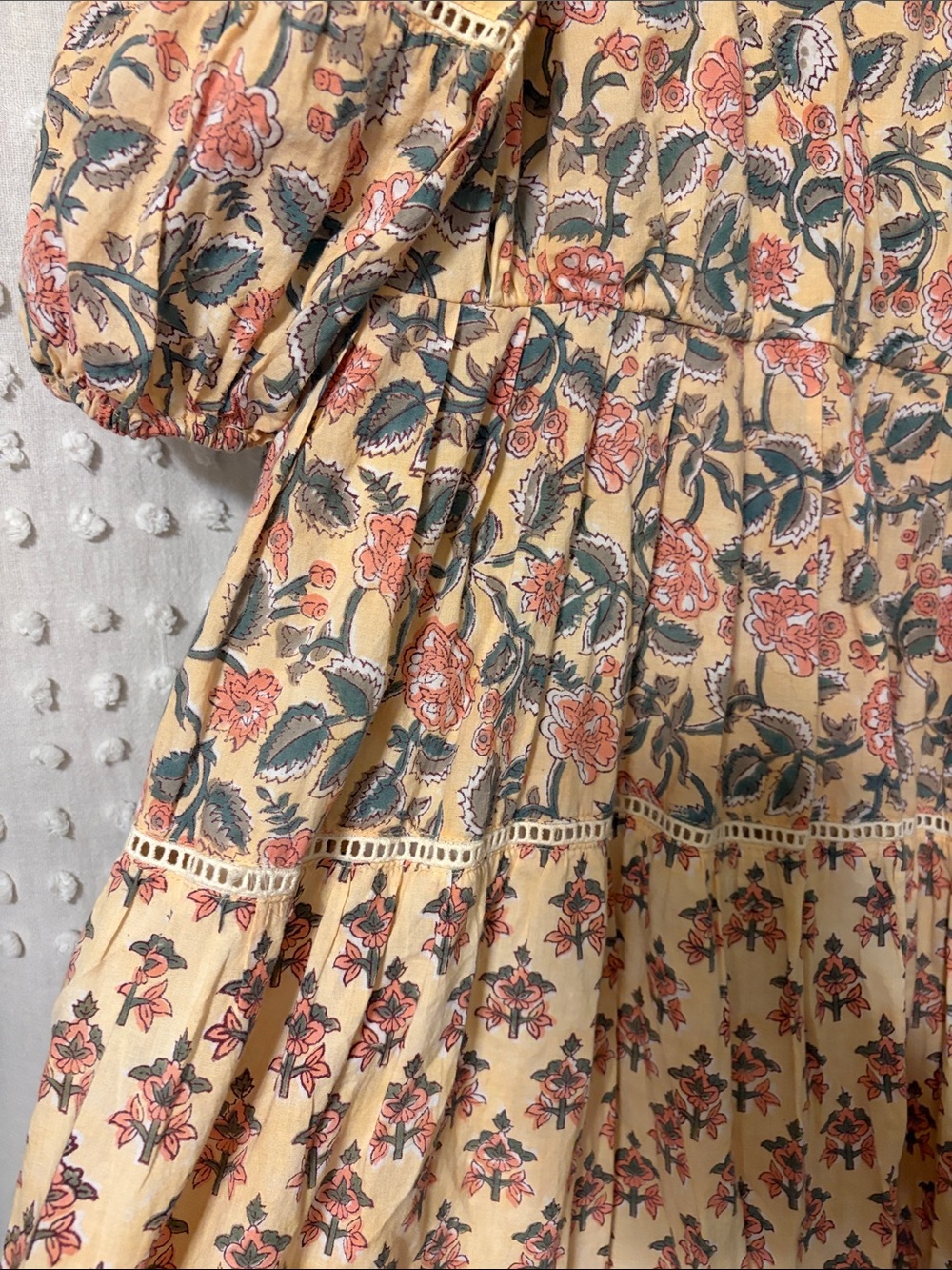 eshakti Wayward Fancies yellow and pink floral tiered Maxi Dress - Picture 8 of 8